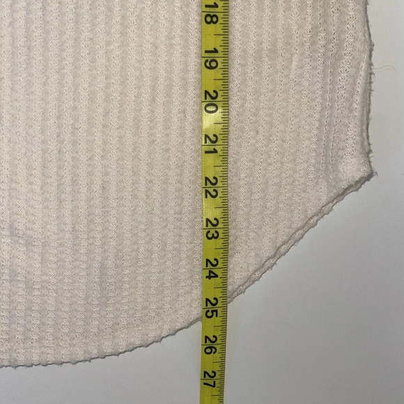 Maurices 24/7 Cream Strappy Front Waffle Knit Thermal Top Small Women’s - Picture 8 of 11